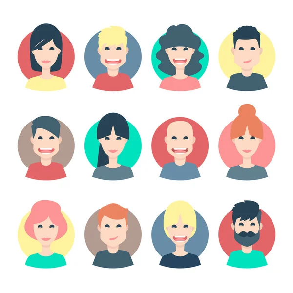 Set of avatars for website profile — Stock Vector