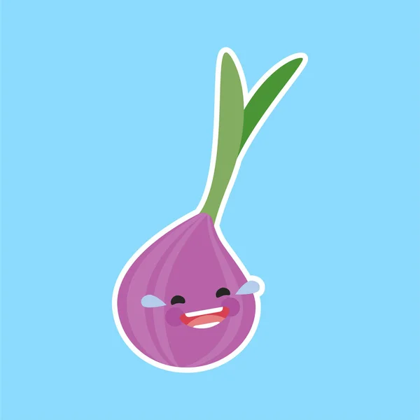 Ευτυχής χαμογελαστοί ροζ λάμπα κρεμμύδια — Διανυσματικό Αρχείο