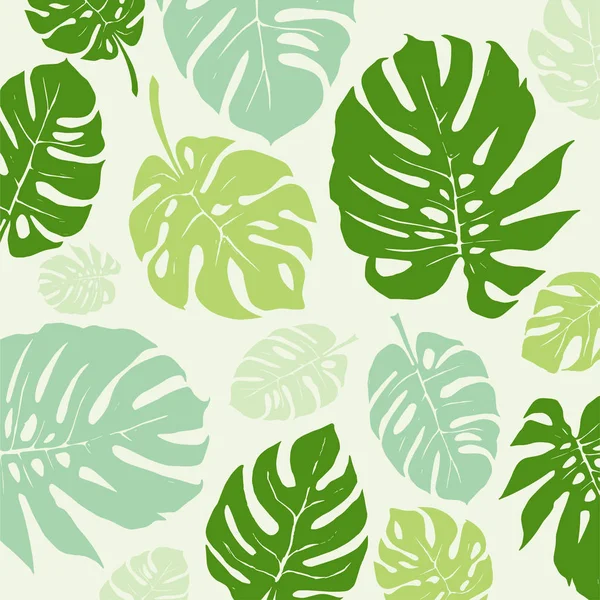 Motif sans couture de feuilles de monstera deliciosa — Image vectorielle
