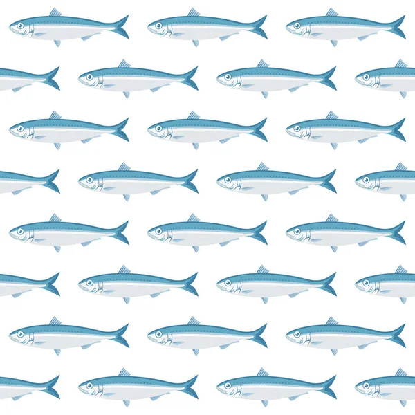 pattern with blue sardines