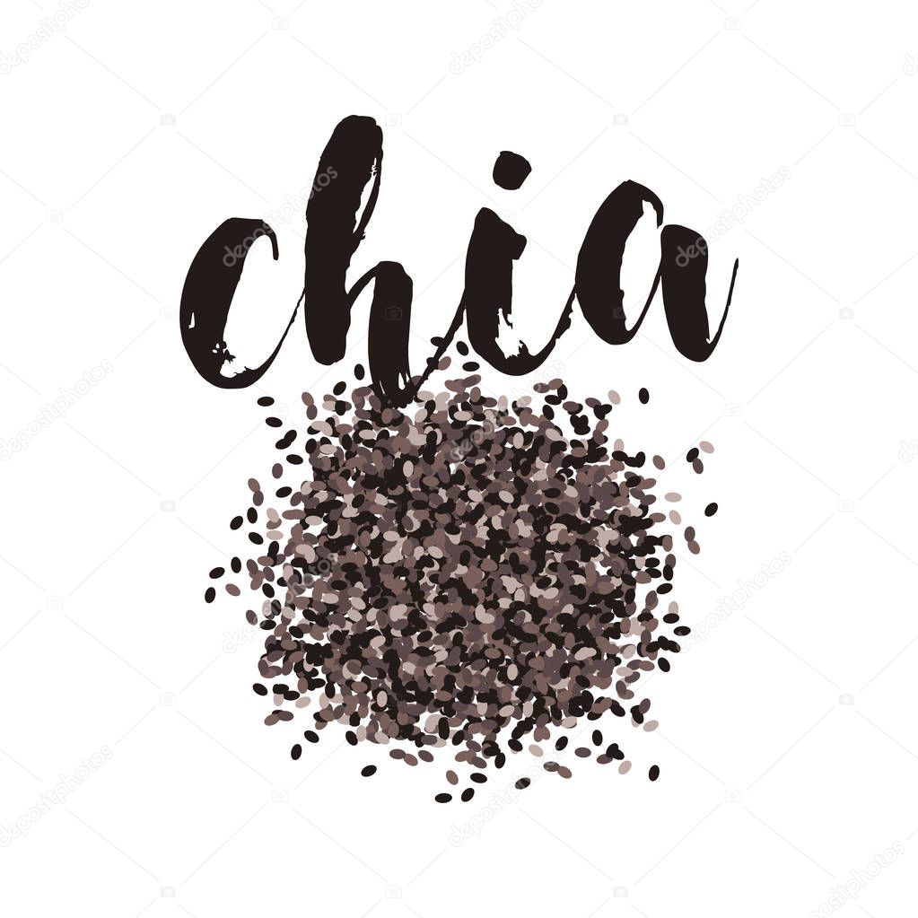 heap of brown chia seeds