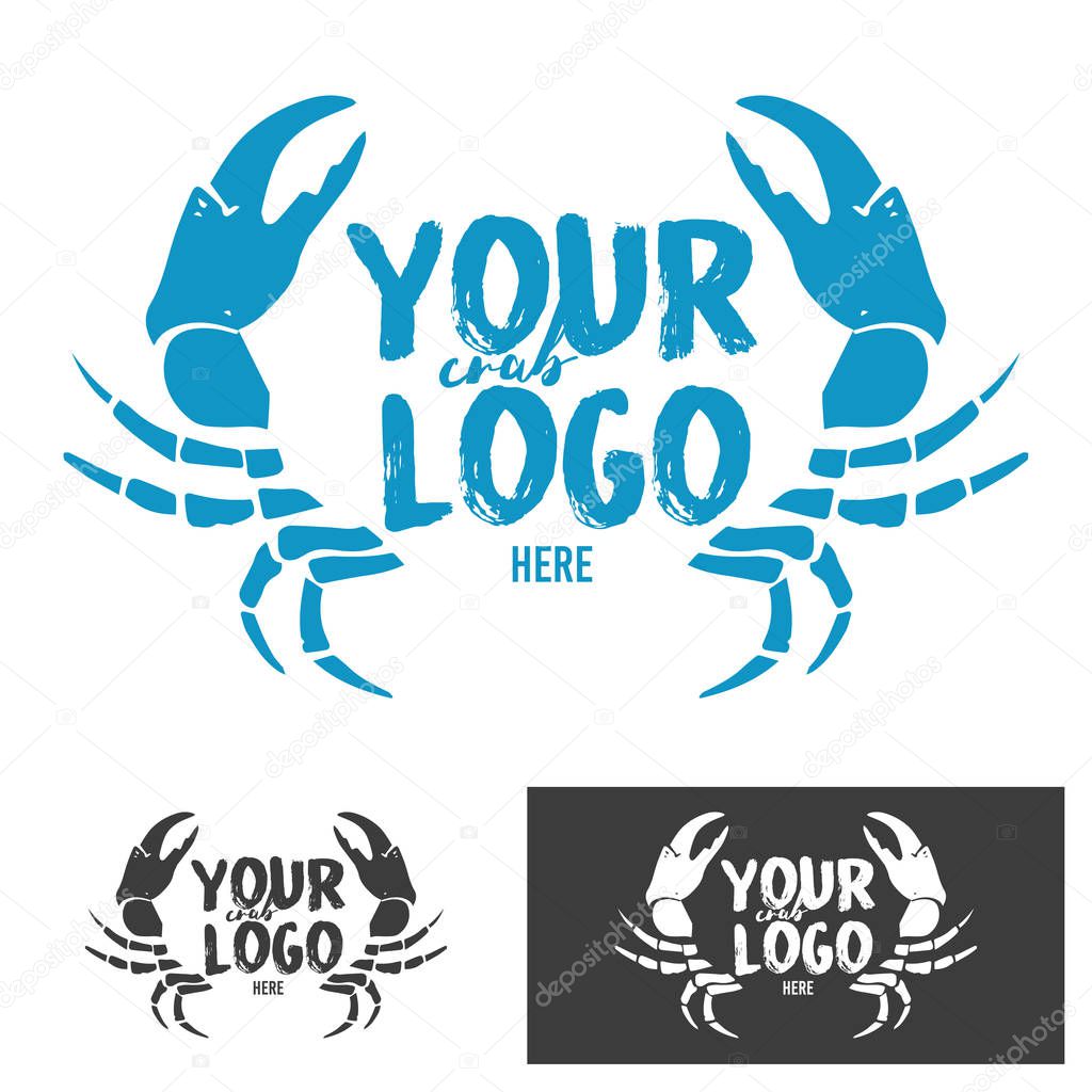 Set of crab logos, vector, illustration