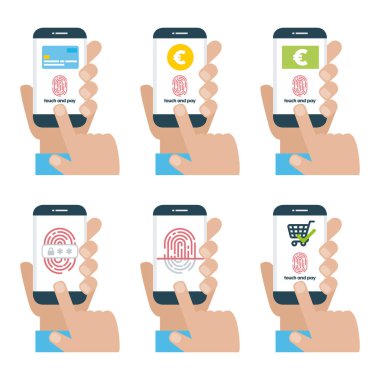 telefonları holding karikatür eller