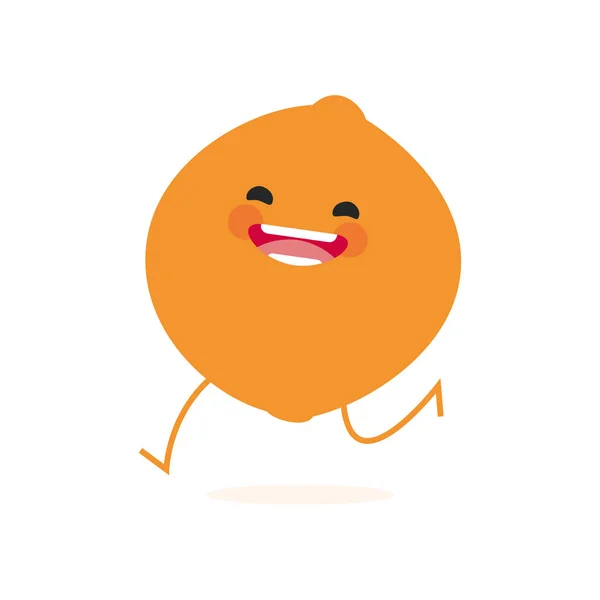 Personaje de dibujos animados de naranja sonriente lindo — Vector de stock