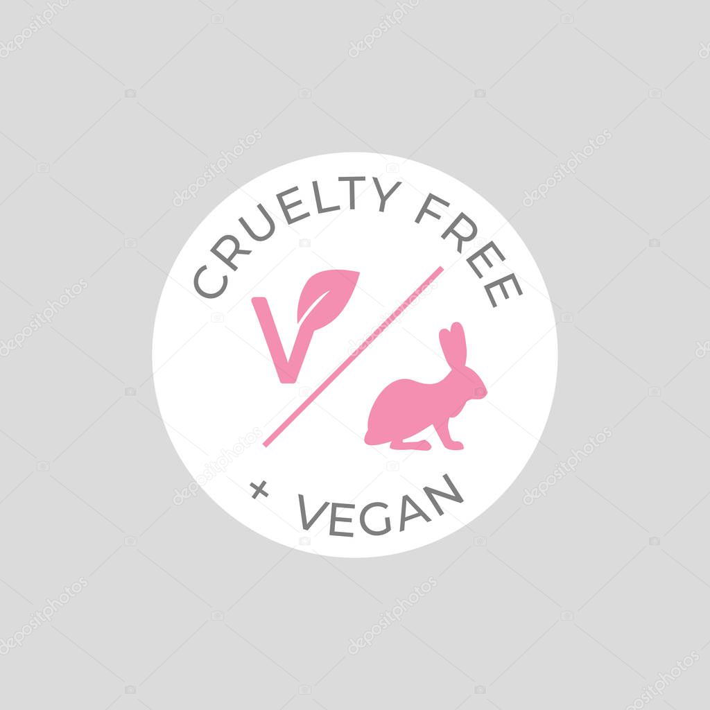 Cruelty free and vegan vector icon