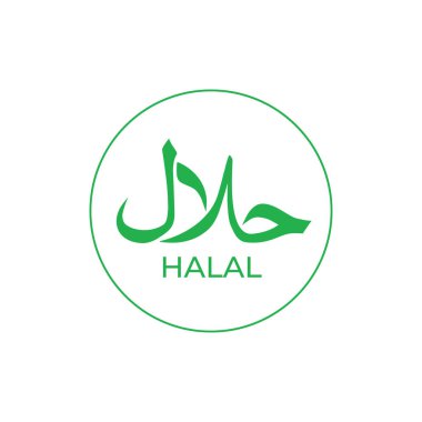 Halal vector circle simple icon on white background