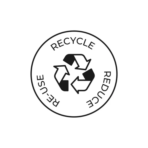 Recycling Reduziert Wiederverwendungszeichen Auf Weißem Hintergrund — Stockvektor