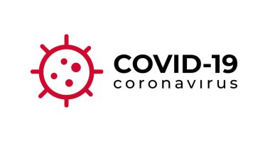 Sembol Covid-19 Coronavirus yazıtı tipografi tasarım logosu
