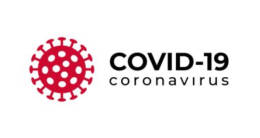 Sembol Covid-19 Coronavirus yazıtı tipografi tasarım logosu