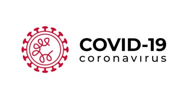 Sembol Covid-19 Coronavirus yazıtı tipografi tasarım logosu