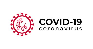 Sembol Covid-19 Coronavirus yazıtı tipografi tasarım logosu