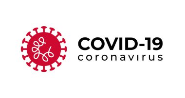 Sembol Covid-19 Coronavirus yazıtı tipografi tasarım logosu