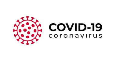 Sembol Covid-19 Coronavirus yazıtı tipografi tasarım logosu