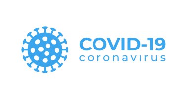 Sembol Covid-19 Coronavirus yazıtı tipografi tasarım logosu