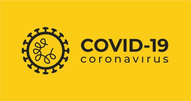 Sembol Covid-19 Coronavirus yazıtı tipografi tasarım logosu