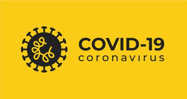 Sembol Covid-19 Coronavirus yazıtı tipografi tasarım logosu