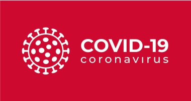 Sembol Covid-19 Coronavirus yazıtı tipografi tasarım logosu