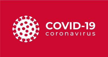 Sembol Covid-19 Coronavirus yazıtı tipografi tasarım logosu