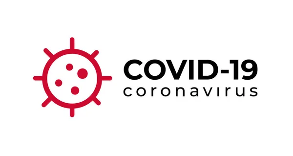 Σύμβολο Covid Coronavirus Επιγραφή Τυπογραφικό Λογότυπο Σχεδιασμού — Διανυσματικό Αρχείο