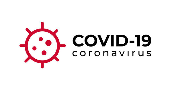 Symbol Covid-19 Coronavirus inscription typography design logo