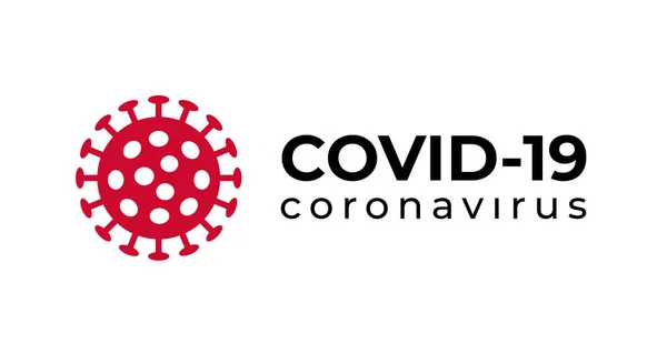 Símbolo Covid Coronavirus Logotipo Projeto Tipografia Inscrição —  Vetores de Stock