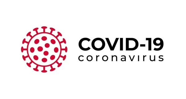 Símbolo Covid Coronavirus Logotipo Projeto Tipografia Inscrição —  Vetores de Stock