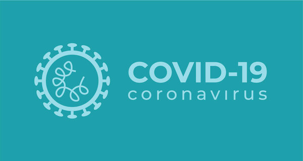 Symbol Covid-19 Coronavirus inscription typography design logo