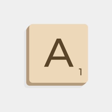 Scrabble harfleriyle alfabe büyük harflerle. Vektör illüstrasyonunu sözcük ve ifadeleri oluşturmaya hazır hale getir