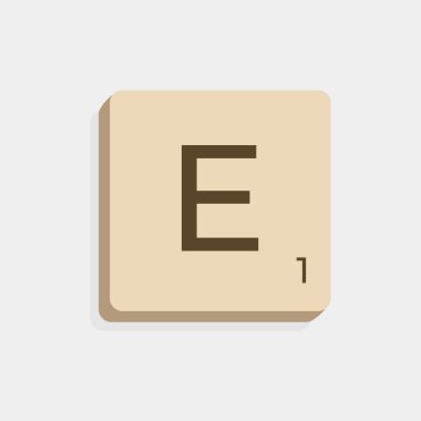Scrabble harfleriyle alfabe büyük harflerle. Vektör illüstrasyonunu sözcük ve ifadeleri oluşturmaya hazır hale getir