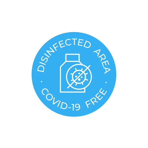Icono Para Áreas Superficies Productos Desinfectados Del Coronavirus Covid Icono — Vector de stock