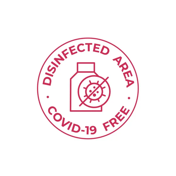 Icono Para Áreas Superficies Productos Desinfectados Del Coronavirus Covid Libre — Vector de stock