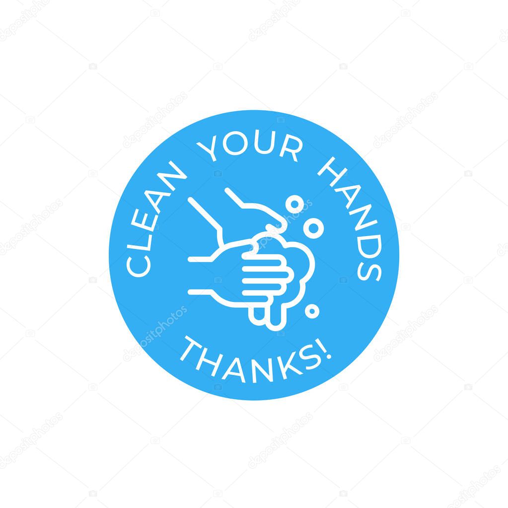 Icon Clean your hands, thanks. Free covid-19