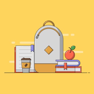 Okul donanımları kavramı.