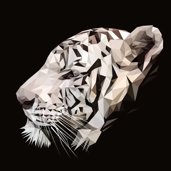 Tigre conception basse poly . — Image vectorielle