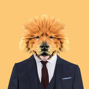 Chow chow in suit clipart