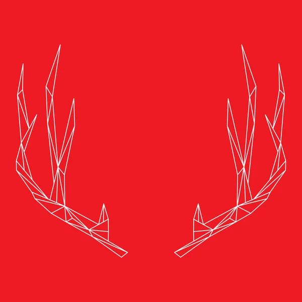 Rentierhörner auf rotem Hintergrund — Stockvektor
