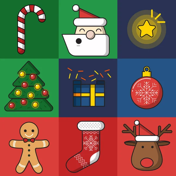 Ensemble de décorations de Noël — Image vectorielle