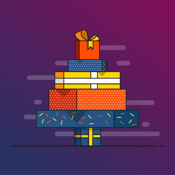 Рождественская елка из завернутых подарков
