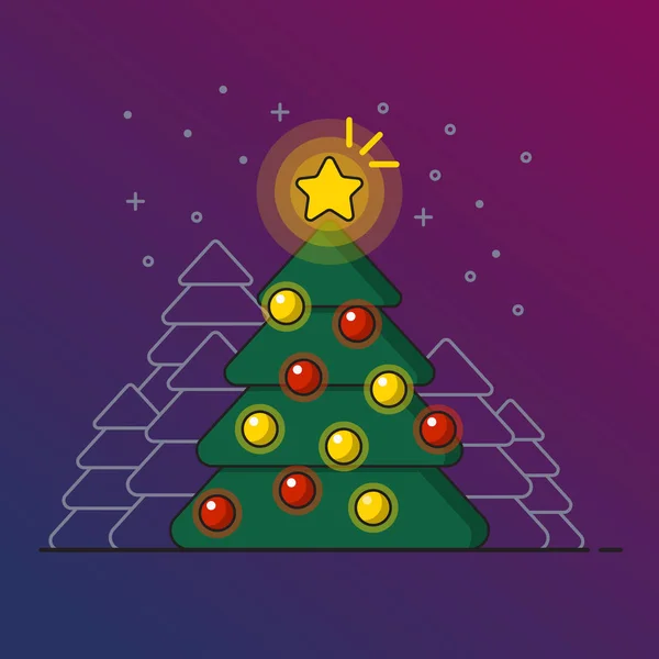 Χριστουγεννιάτικο δέντρο διακόσμηση. — Διανυσματικό Αρχείο