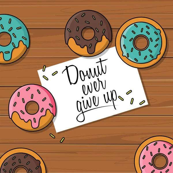 Donut give up met donuts — Stockvector