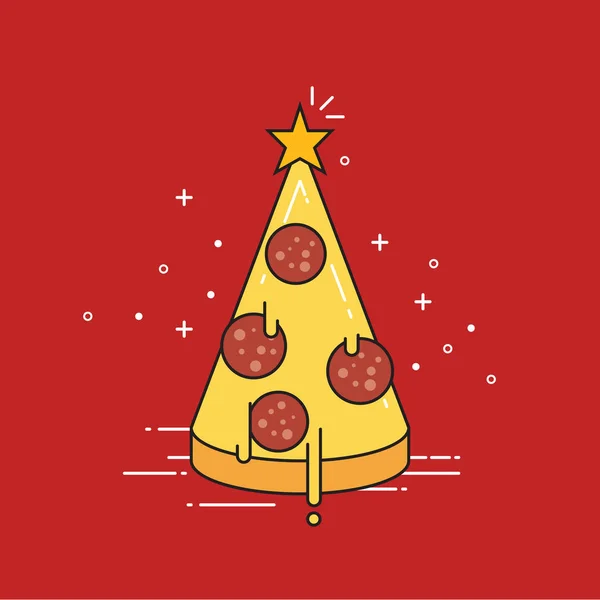Yıldız ile pizza Noel ağacı