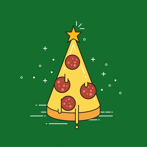 Yıldız ile pizza Noel ağacı