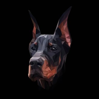 Doberman düşük Poli Dizayn