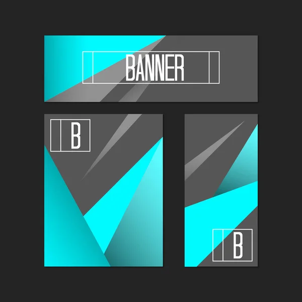 Bannerek elemekkel sokszögű háromszög háttér beállítása — Stock Vector