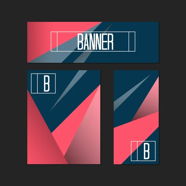 Set di banner con elementi di sfondo triangolari poligonali — Vettoriale Stock