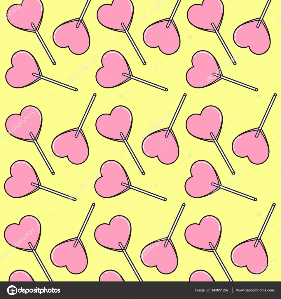 Download Heart lollipops pattern — Stock Vector © Shekularaz #143851297
