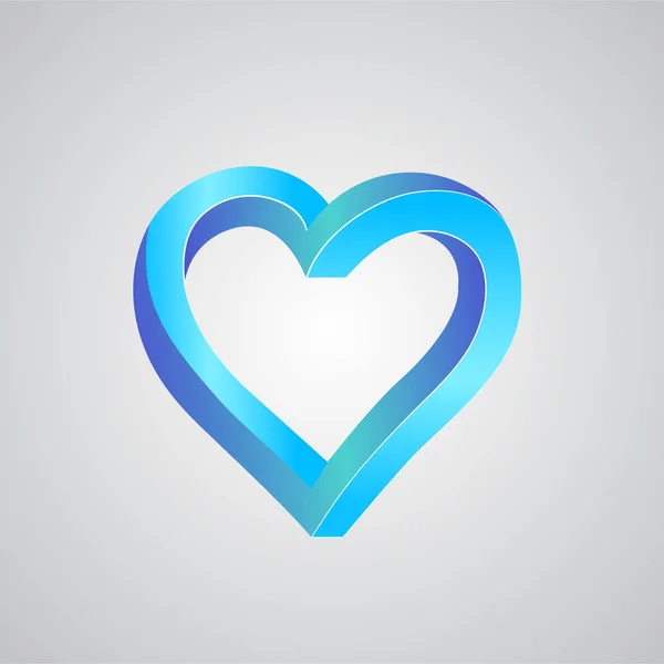 Logo niebieski i turkusowy serca ikona — Wektor stockowy