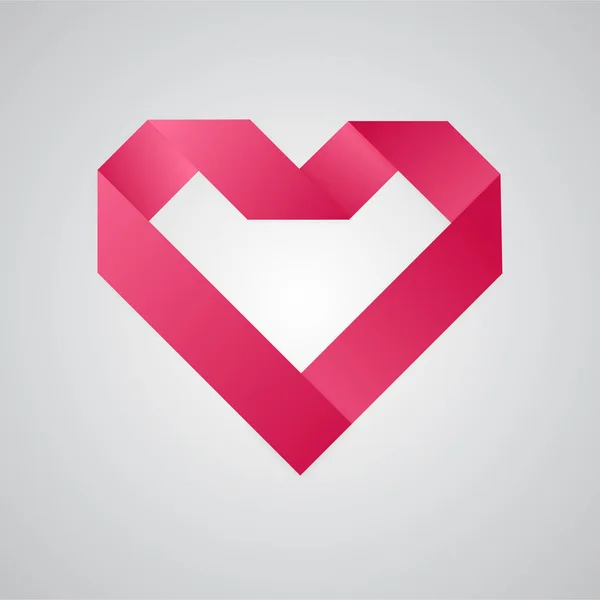 Coração geométrico rosa simples — Vetor de Stock