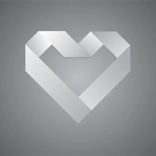 Corazón geométrico gris simple — Vector de stock