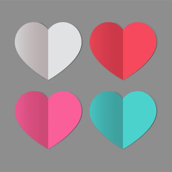 Conjunto de corações coloridos —  Vetores de Stock